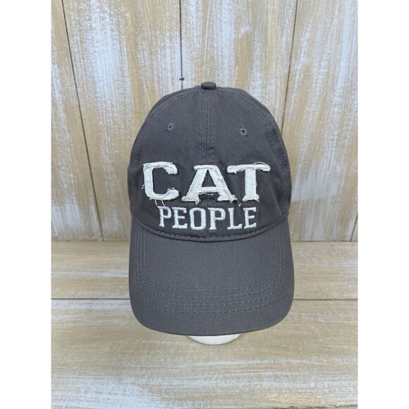 CAT People Hat Ball Cap Adjustable Strap Back Gray Relaxed Fit - Picture 1 of 7